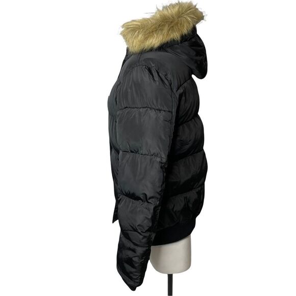 Levi's Faux Fur trim Snorkel Bomber jacket Medium black - Picture 2 of 13